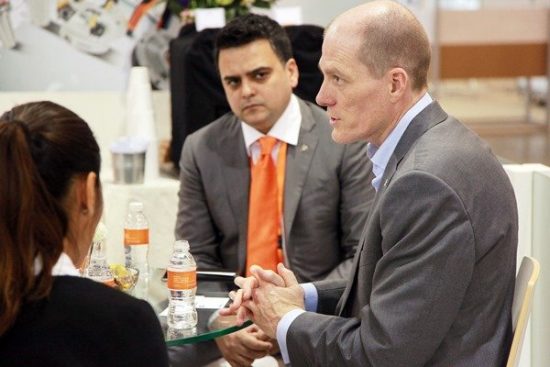 With a substantial sum about to be invested in an advanced logistics site in Nuremberg in Southern Germany, Dr Robert Blackburn (right) and Pinaki Bannarjee (centre) believe that logistics operation is a clear and unique selling proposition
