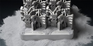 Poly-Shape printed a plate of functional hydraulic blocks using Constellium’s Aheadd metal alloy (Source: P.Urvoy / Polyshape)